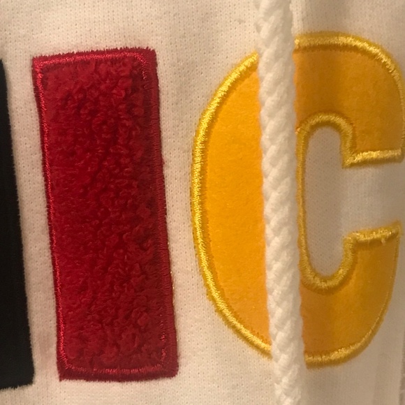 Disneyland Paris Mickey hoodie women 2X white embroidery cotton spell out Mickey - Picture 13 of 14